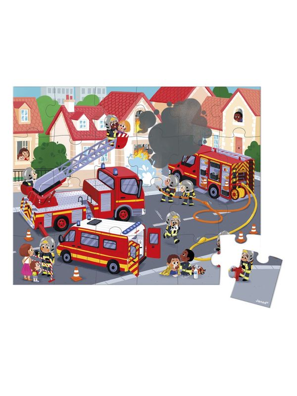 Puzzle d'observation pour enfant 24 pièces - Les pompiers