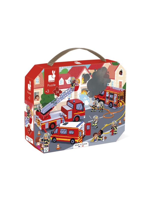 Puzzle d'observation pour enfant 24 pièces - Les pompiers