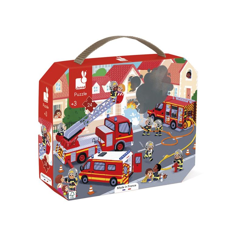 Puzzle d'observation pour enfant 24 pièces - Les pompiers