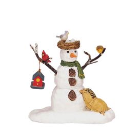 LEMAX 32731 - Figurine bonhomme de neige aux oiseaux