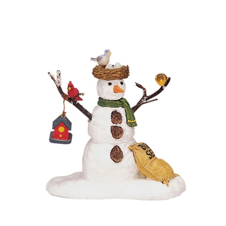 LEMAX 32731 - Figurine bonhomme de neige aux oiseaux