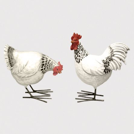 Figurine lot  poule et coq