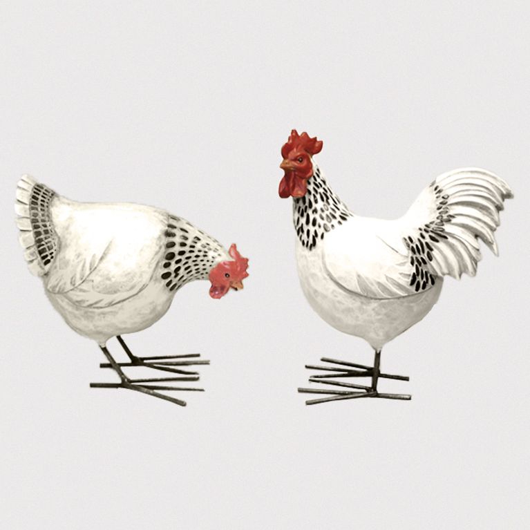 Figurine lot  poule et coq