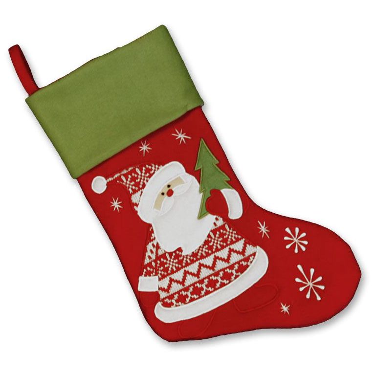 Chaussette de noël rouge et blanche