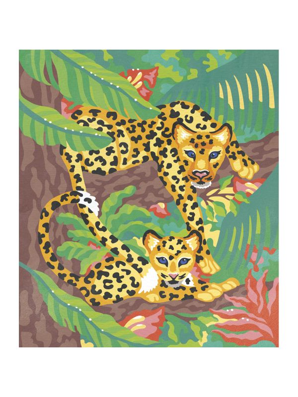 kit créatif-peinture au numéro - léopard