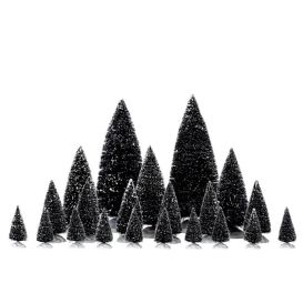 Sapins enneigés - lot de LEMAX 04768 – Lot de 21 pins enneigés avec 4 tailles différentes