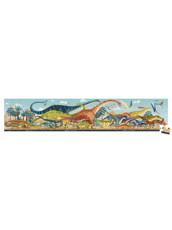 Puzzle 100 pièces panoramique dinosaures