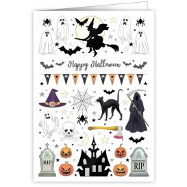 Carte double "Happy Halloween" - Sorcière & Cie