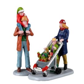 LEMAX 22124 - Figurine shopping de noël en famille avec poussette