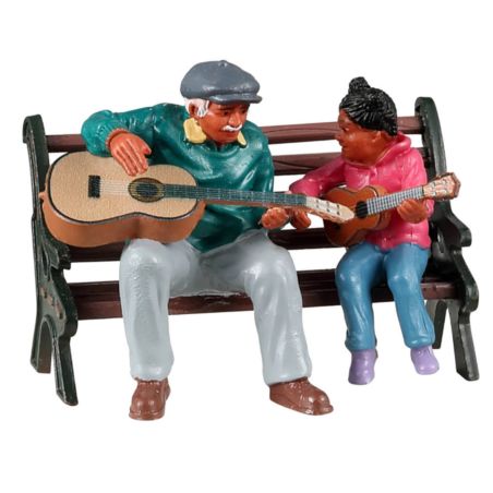 LEMAX 22135 - Figurine leçon de musique sur un banc