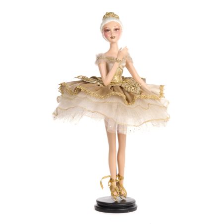 Danseuse en tutu dorée à posé - Haut 67 cm