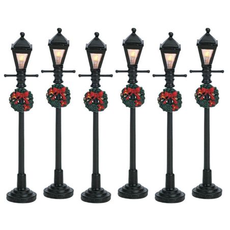 LEMAX 64499 – Lampadaires avec couronne de noël ~ lot de 6