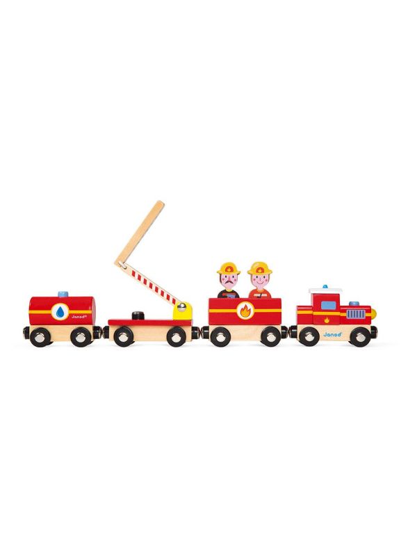 Petit train en bois - STORY pompier
