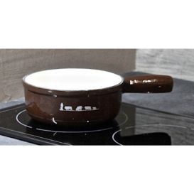 Poêlon à fondue marron motif vache poya diamètre 17 cm