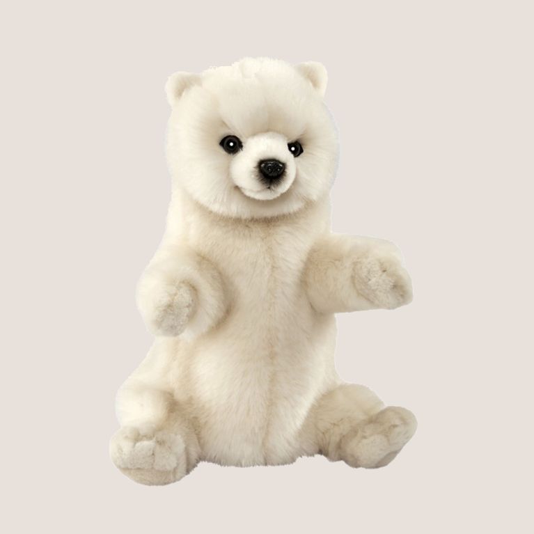 Marionette en peluche ours blanc