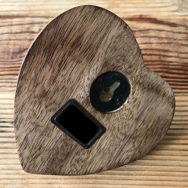 Patère Cœur en bois avec crochet métal