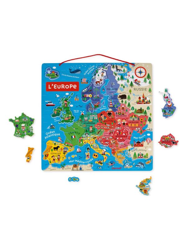 Carte de l’Europe magnétique en bois