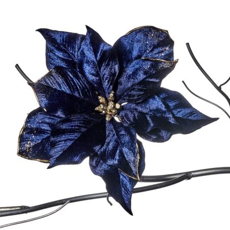 Poinsettia bleu à clips