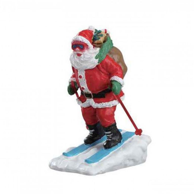 Figurine père noël sur les skis