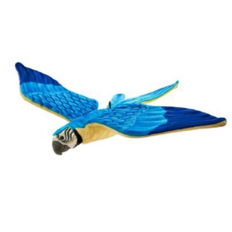Peluche ara bleu en vole