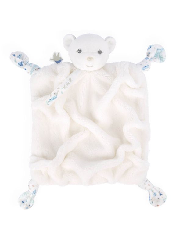 Doudou PLUME carré 20 cm - Nouvelle collection -ourson ivoire