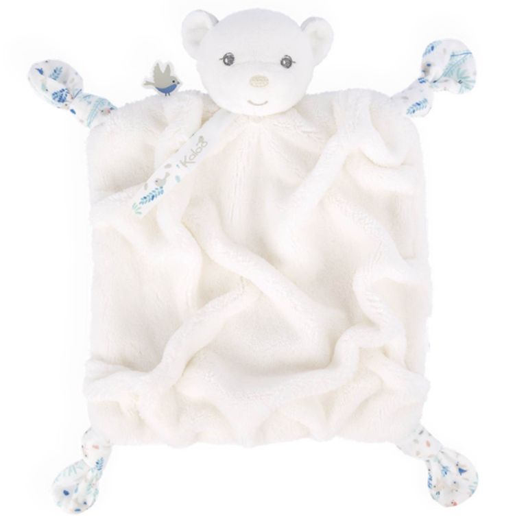 Doudou PLUME carré 20 cm - Nouvelle collection -ourson ivoire