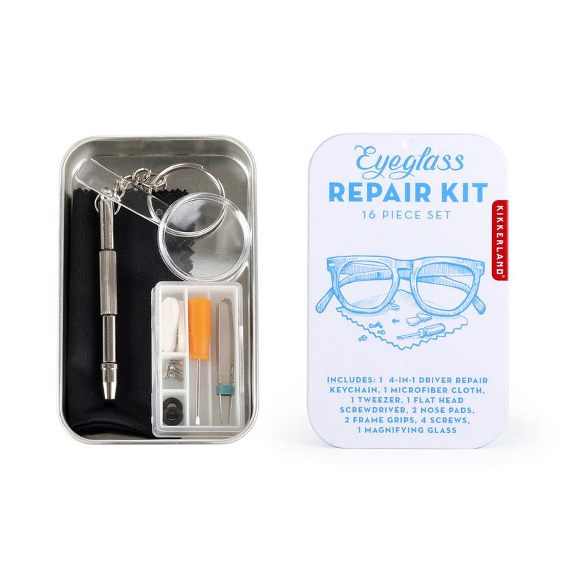 Kit de réparation de lunettes de vue avec boîte à vis compacte