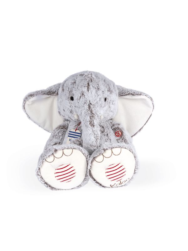 Doudou ROUGE KALOO - Grand éléphant Noa Gris 