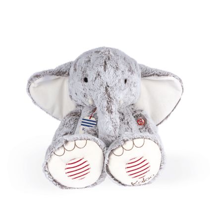 Doudou ROUGE KALOO - Grand éléphant Noa Gris 