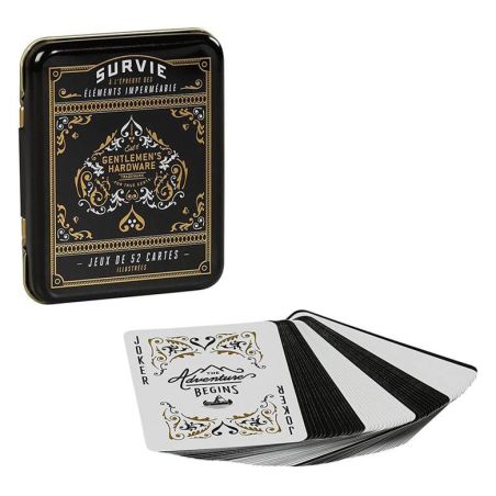 Boîte de jeu de poker 52 cartes 120 jetons en métal