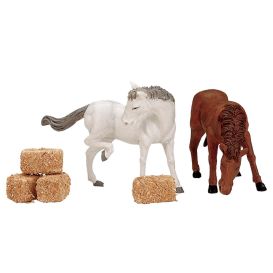 Figurine chevaux et son foin
