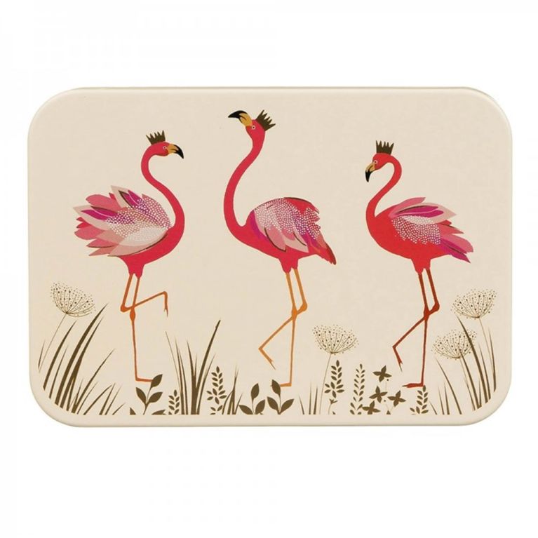 Boite de poche rectangulaire en métal – Flamants rose