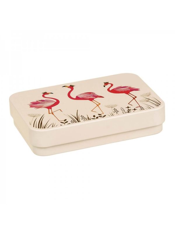 Boite de poche rectangulaire en métal – Flamants rose