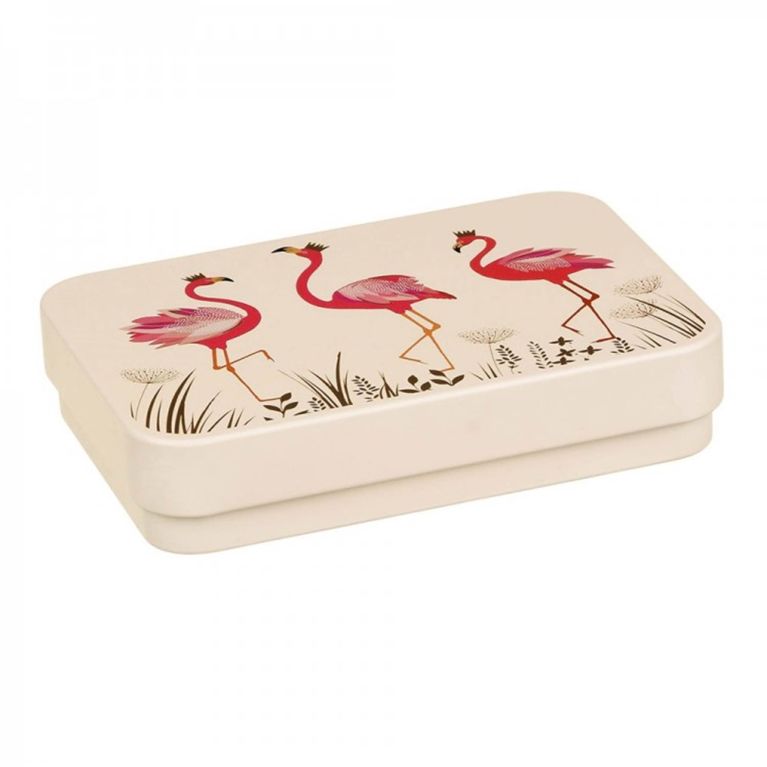 Boite de poche rectangulaire en métal – Flamants rose