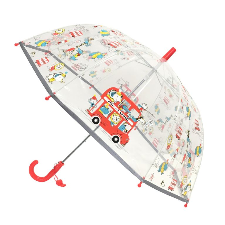 Parapluie transparent enfant décor animaux stars
